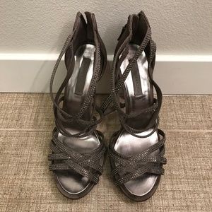 BCBGMAXAZRIA Gray Silver Fairfax Sandals
